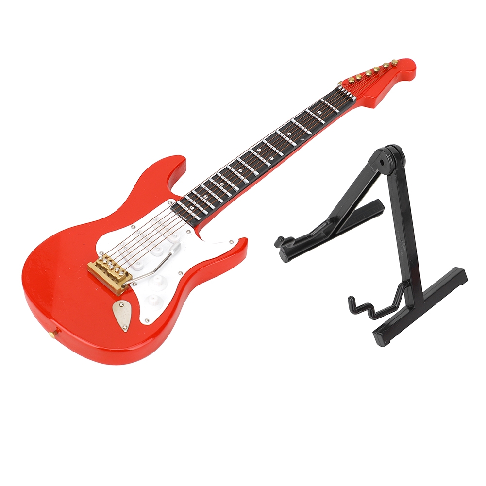 Musical Instrument Guitar - ミニチュア赤いエレキギターモデル楽器工芸品装飾品ギフト
