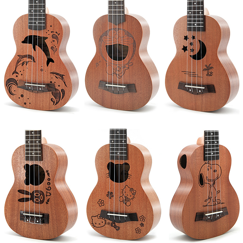 Musical Instrument Hawaiian - 21インチ サペレウッド キッズ カートゥーン ウクレレ 4弦