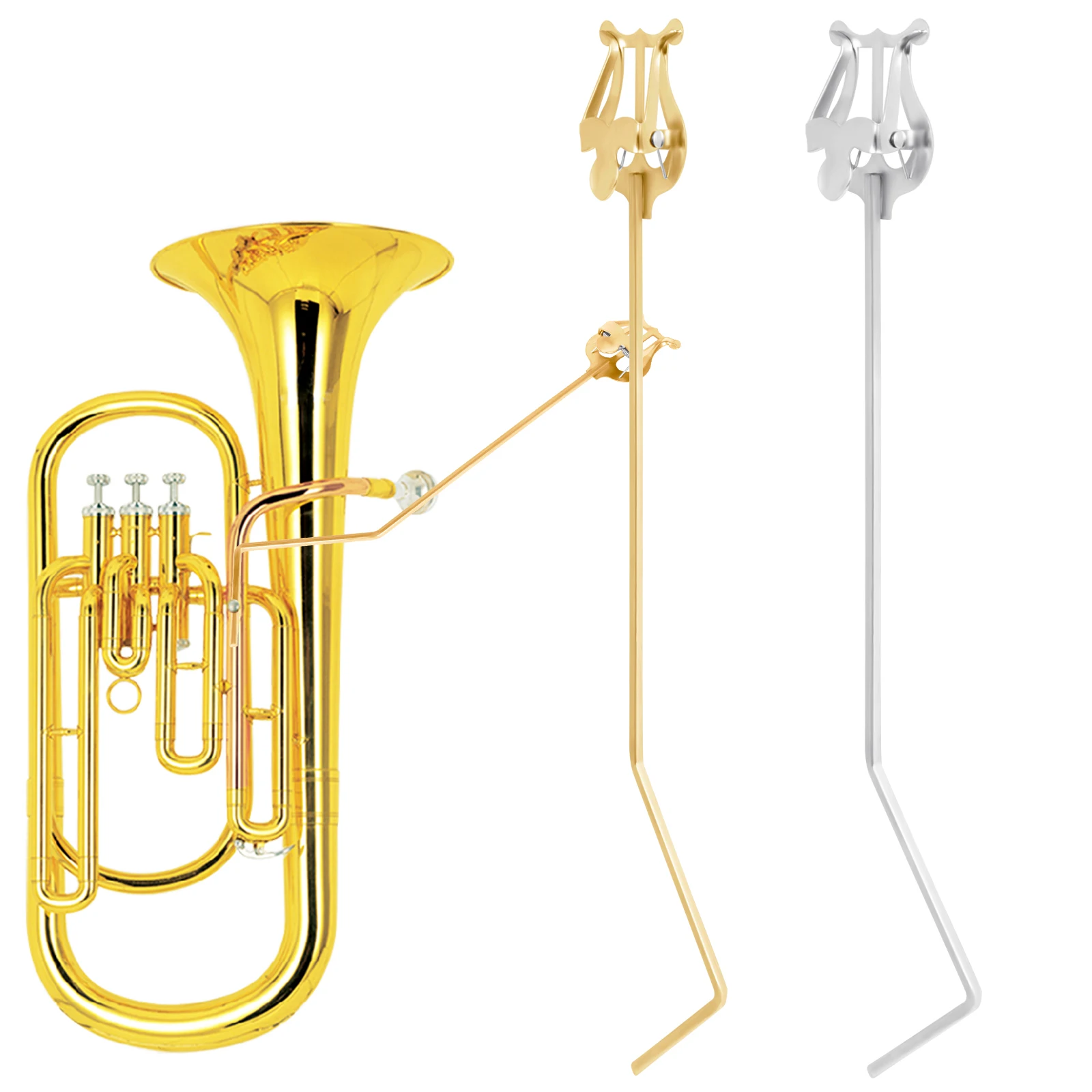 Musical Instrument Horn - 譜面台立ちキーチューバテナーホルンポータブル金属譜面台ユーフォニアム楽譜ホルダー金管楽器アクセサリー