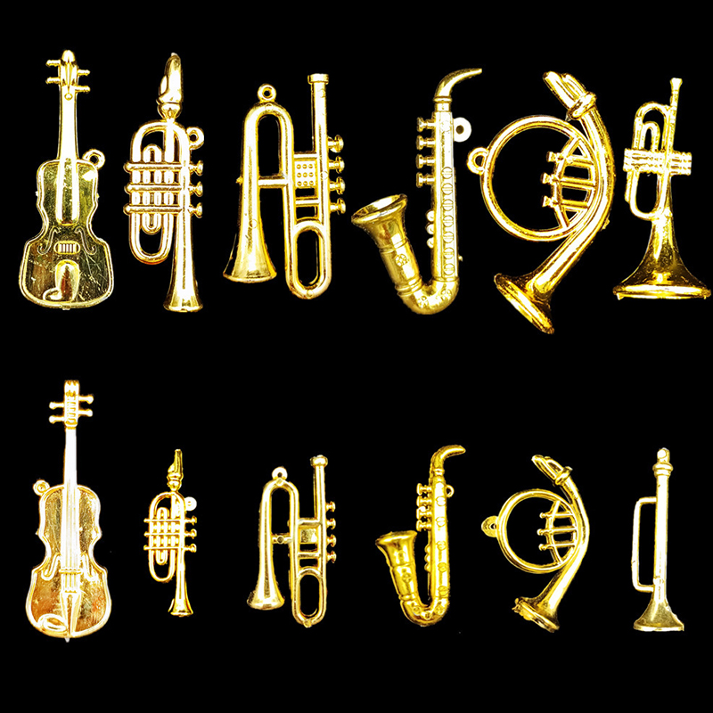 Musical Instrument Cello - 5/10/20 個アソートスタイルゴールドカラーミニ楽器チェロトランペットミニチュアパーティー DIY 装飾学校賞品 ZYF