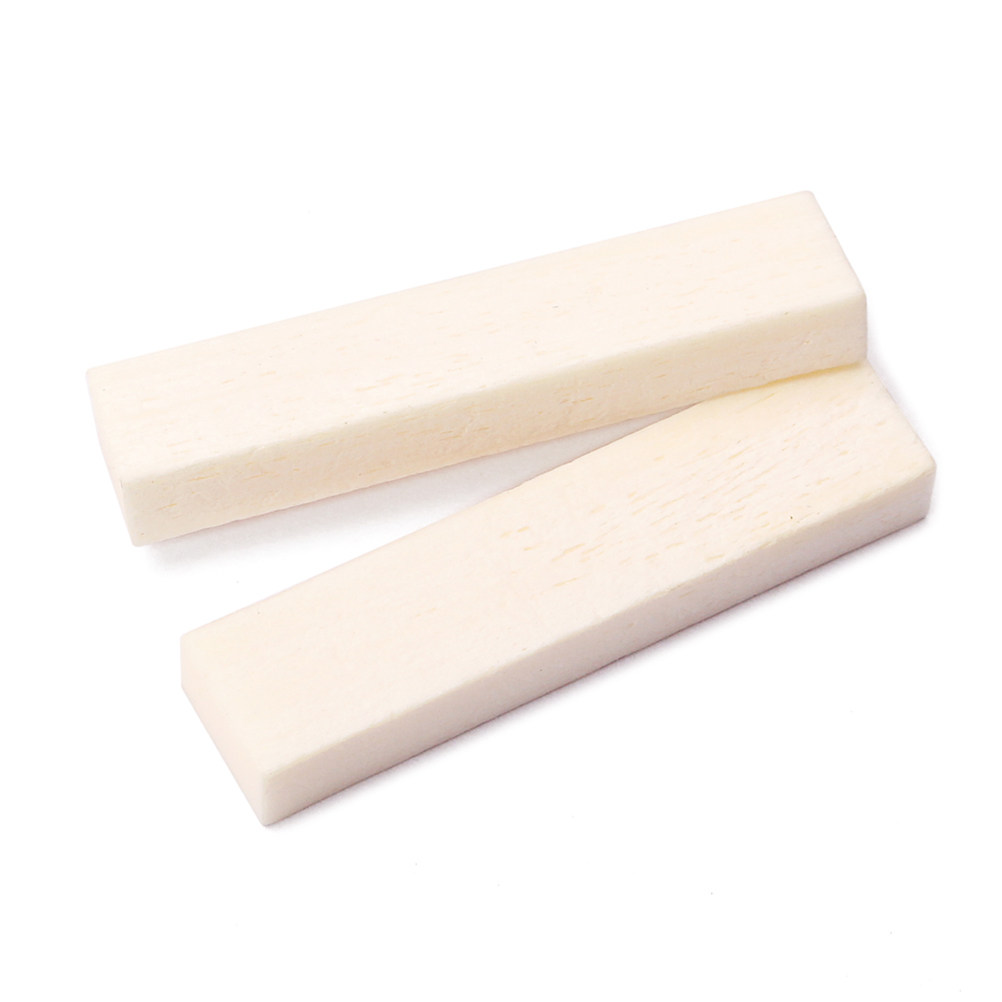 Musical Instrument Diy - 5個入り ハードバッファロー骨製サドルナットセット アコースティック弦楽器用 39x9x5mm DIYギター交換用スペアパーツ ミュージカル