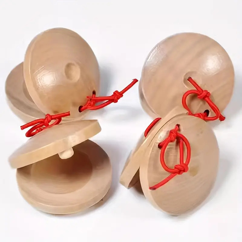 Castanet Flamenco - 木製カスタネット木製パーカッションフラメンコ楽器子供幼児用おもちゃ-おもちゃ