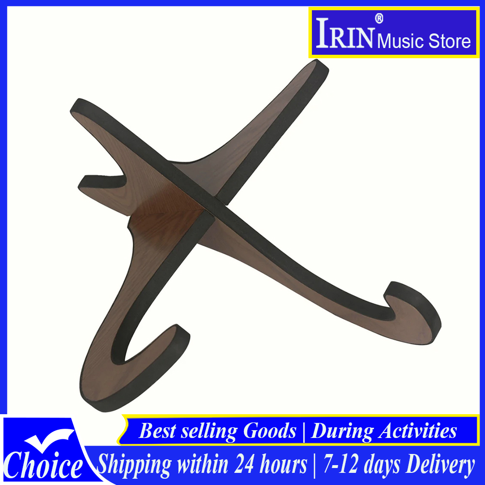 Musical Instrument Hawaiian - IRIN 木製ウクレレスタンド 調節可能なハワイアンギターホルダー 楽器用ポータブルアクセサリー 竹製バイオリンスタンド