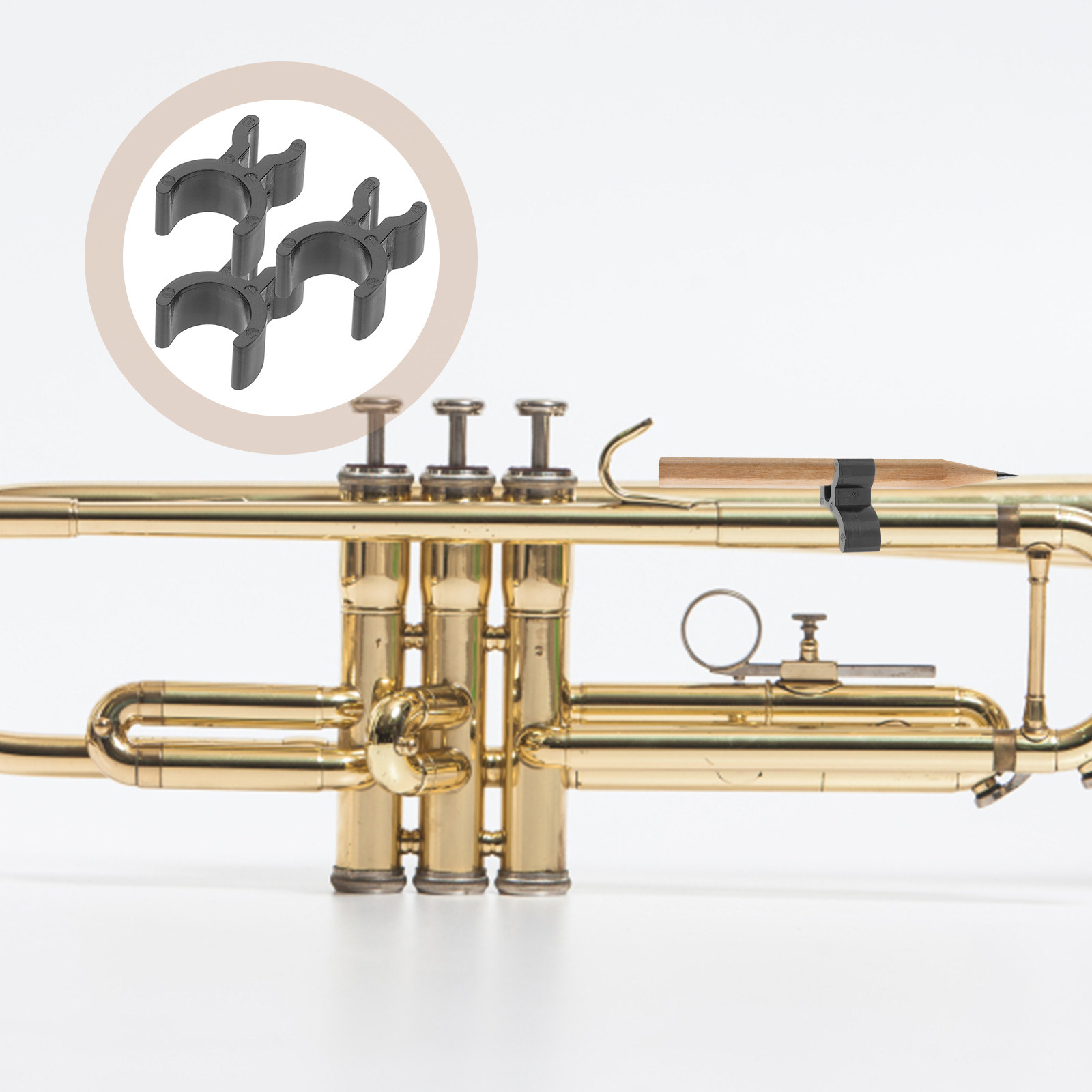 Musical Instrument Horn - 3個入り譜面台ペンシルクリップ 金管楽器ホルダー ミュージカルホーンクリップ フランス製ABS
