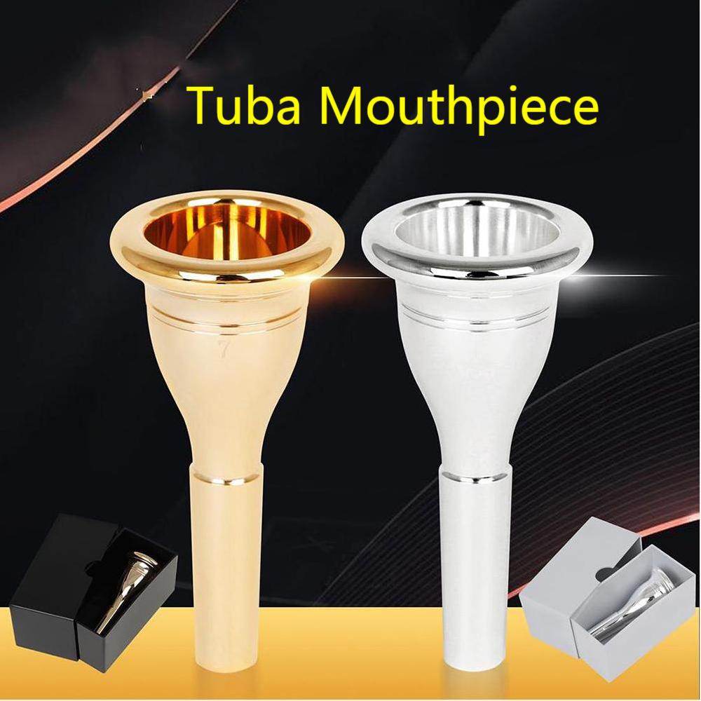Musical Instrument Horn - ノー.7ベースチューブバマウスピース真ちゅう製機器アクセサリー大収納ホーンマウスピースシルバーゴールドミュージックパーツ交換