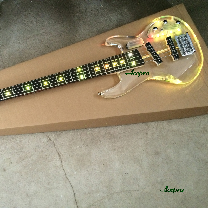 5弦アクリル製エレキベースギター、メイプルネック、ローズウッ - Bass Guitar Fretless のレビューと価格