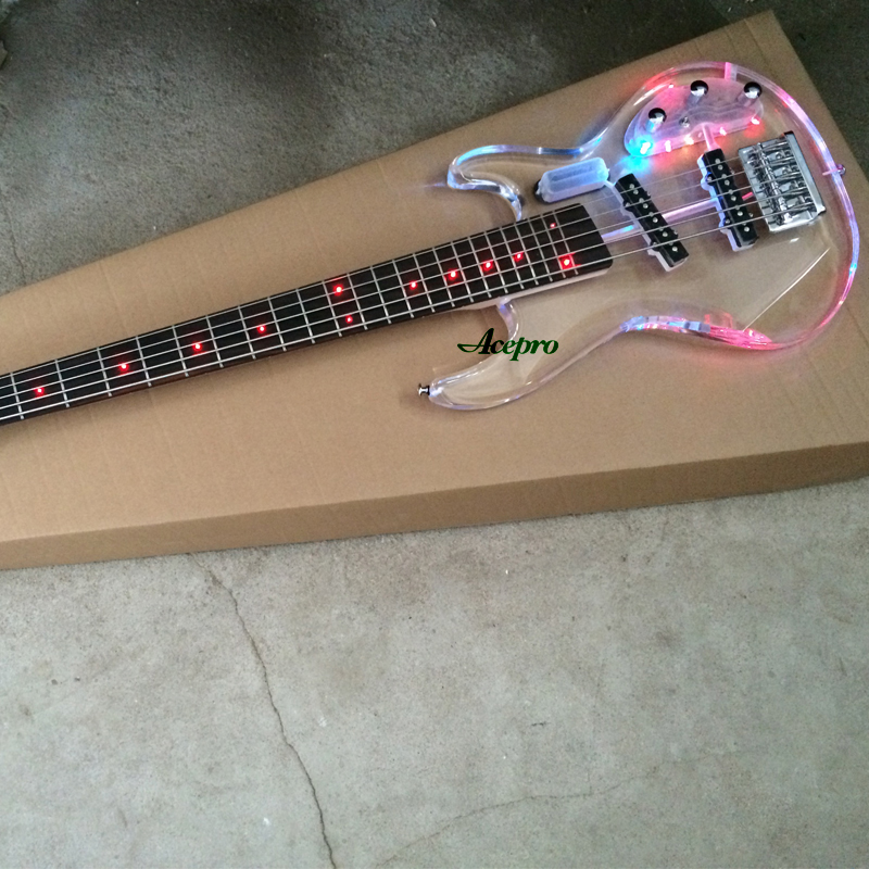 5弦アクリル製エレキベースギター、メイプルネック、ローズウッ - Bass Guitar Fretless のレビューと価格