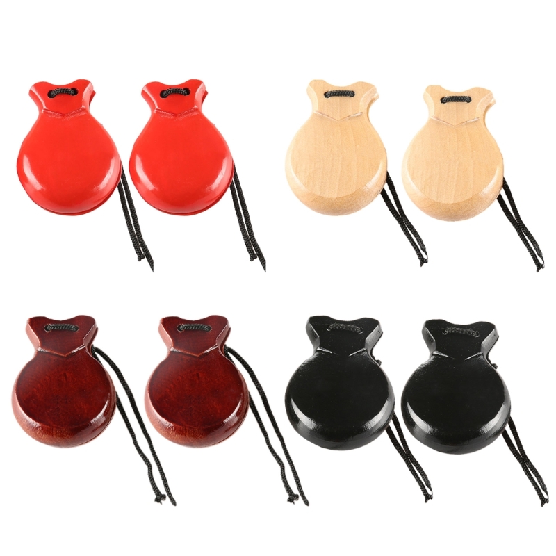 2 個木製スペインカスタネットフラメンコダンスカスタネット文 - Castanet Flamenco のレビューと価格