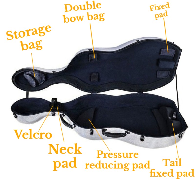 4/4 カーボンファイバーチェロケース傷防止耐摩耗性軽量ポー - Musical Instrument Cello のレビューと価格