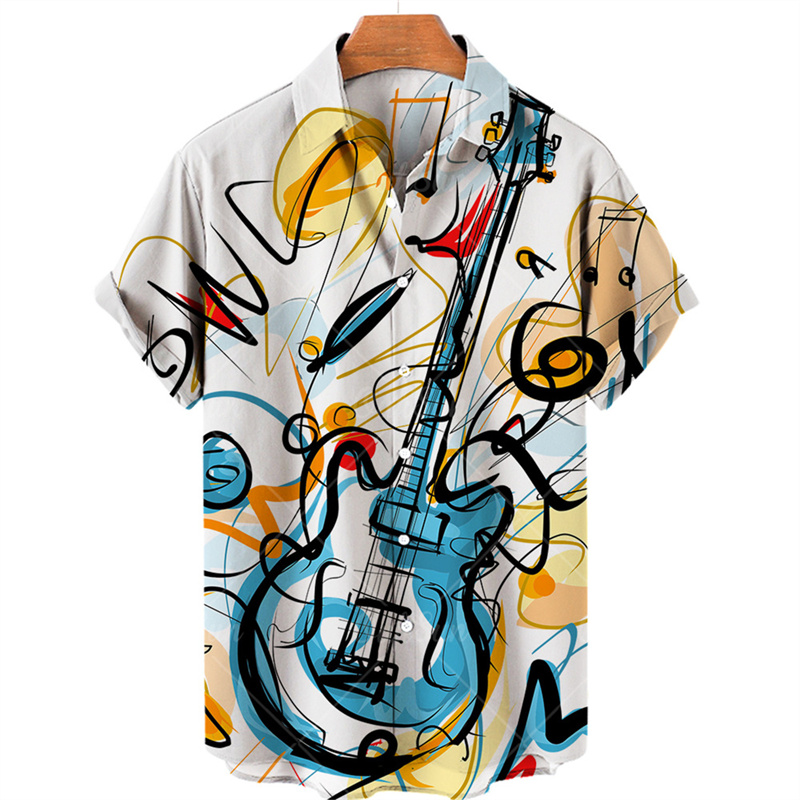 男性用3Dプリント楽器,ハワイアントップ,ラペルボタン,特大 - Musical Instrument Hawaiian のレビューと価格