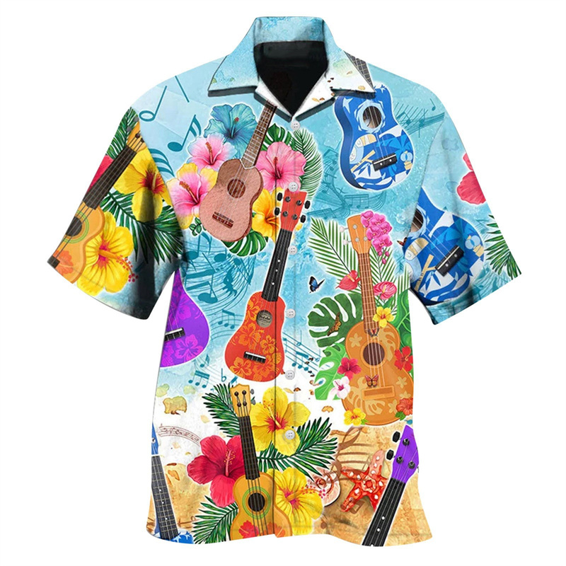 男性用3Dプリント楽器,ハワイアントップ,ラペルボタン,特大 - Musical Instrument Hawaiian のレビューと価格