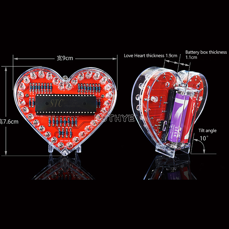 回転する水とハート型のはんだ付けキット、LED回路ボード、は - Musical Instrument Diy のレビューと価格
