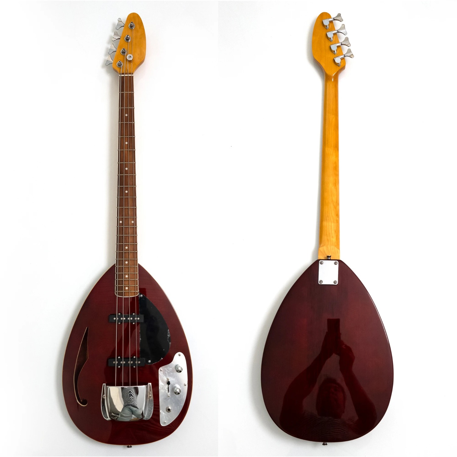 4弦セミホローボディエレクトリックベースギター、マホガニーボ - Bass Guitar Fretless のレビューと価格