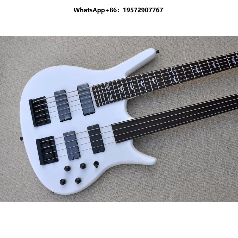 ダブルネック4+5弦エレキベースギター フレットレスエレキベ - Bass Guitar Fretless のレビューと価格