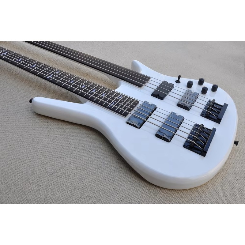 ダブルネック4+5弦エレキベースギター フレットレスエレキベ - Bass Guitar Fretless のレビューと価格