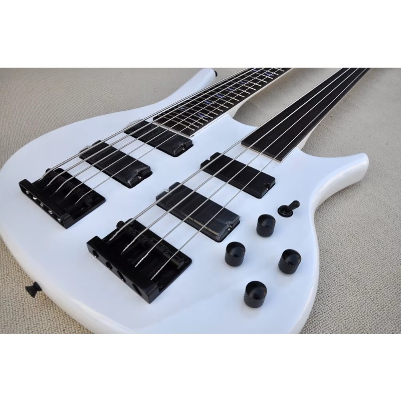 ダブルネック4+5弦エレキベースギター フレットレスエレキベ - Bass Guitar Fretless のレビューと価格