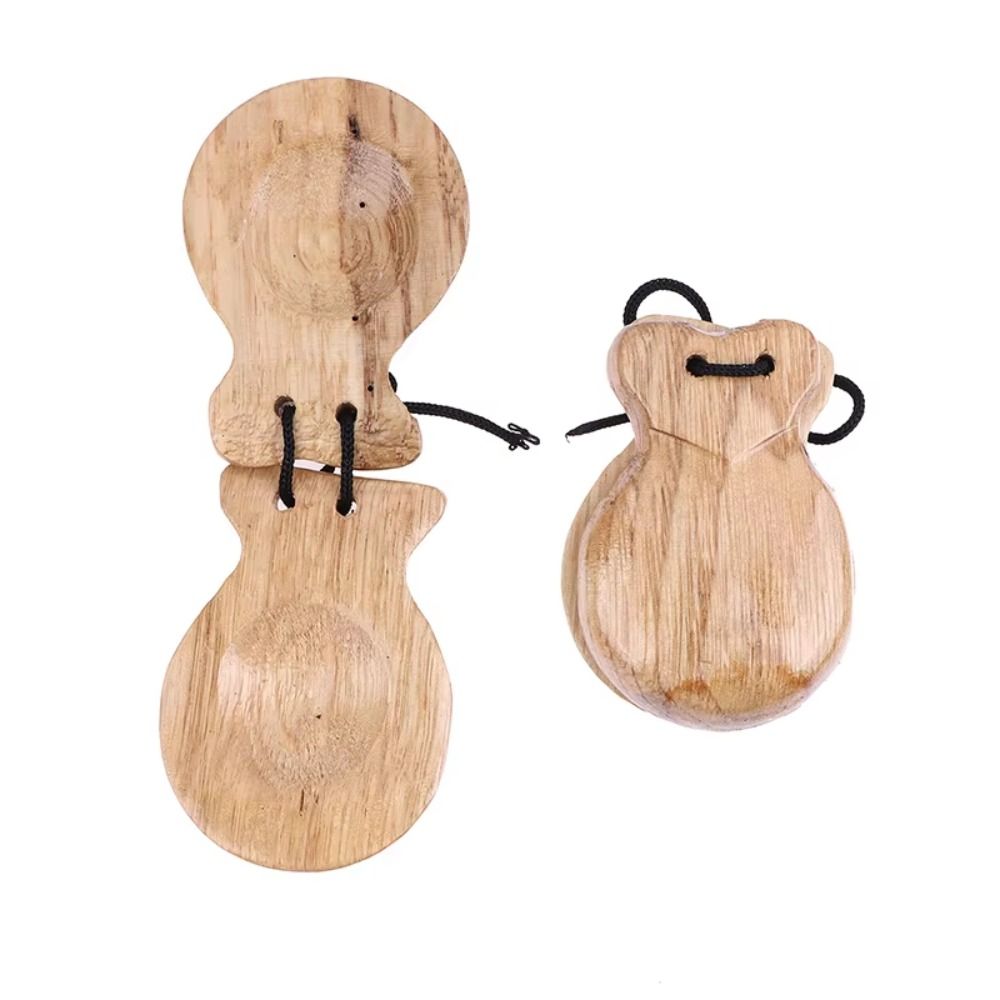 オルフパーカッション木製カスタネット、伝統的なデザイン、弦付 - Castanet Flamenco のレビューと価格