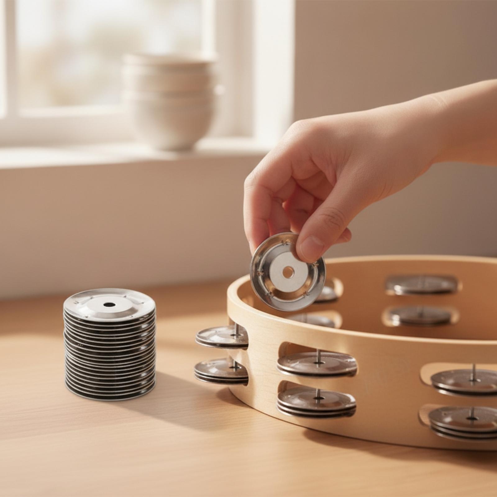 50個 スチール製タンバリンベル 丸型工業用プレート 滑らか - Musical Instrument Diy のレビューと価格