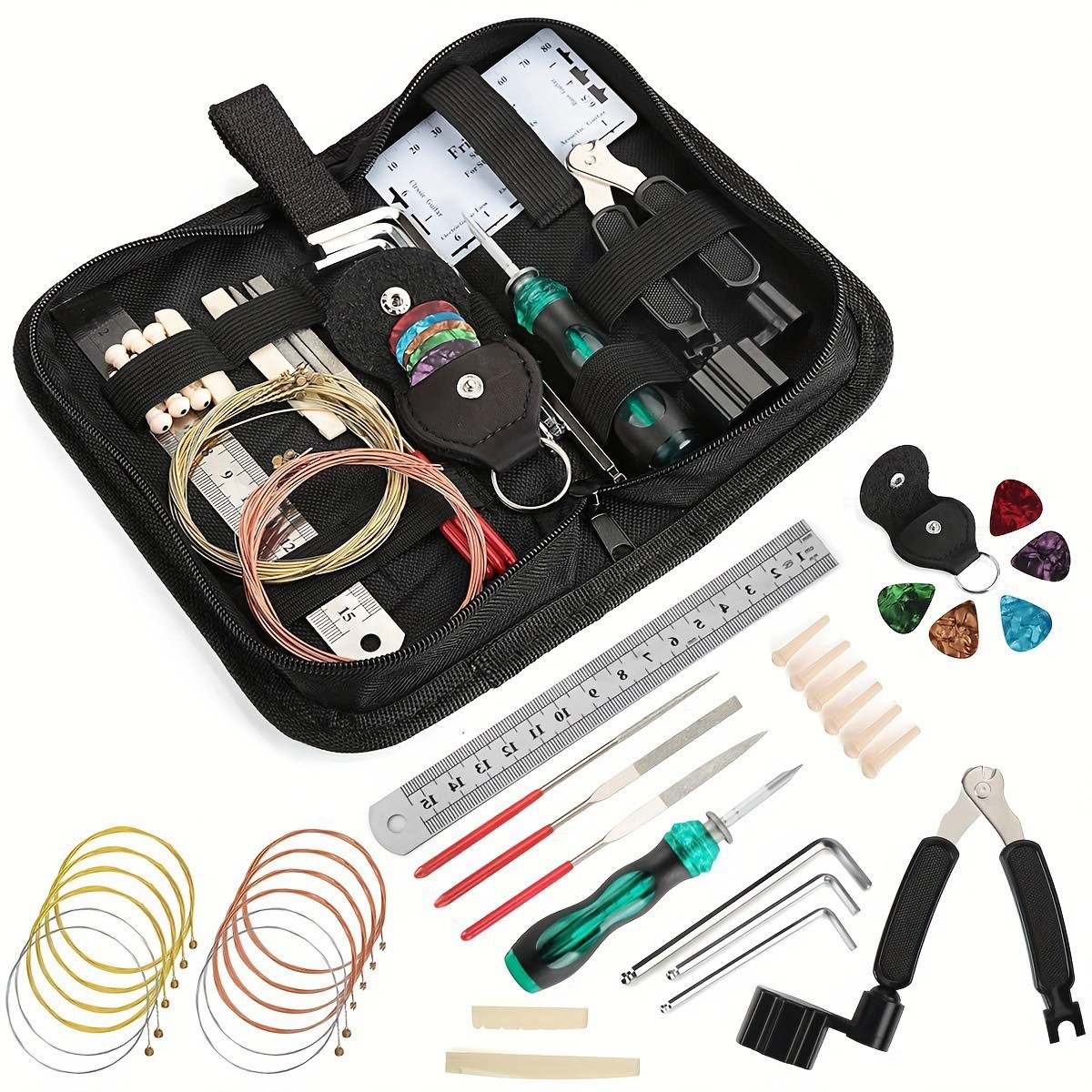 1セットのギター修理ツール、新しいギターツールキットセット、 - Musical Instrument Repairs のレビューと価格