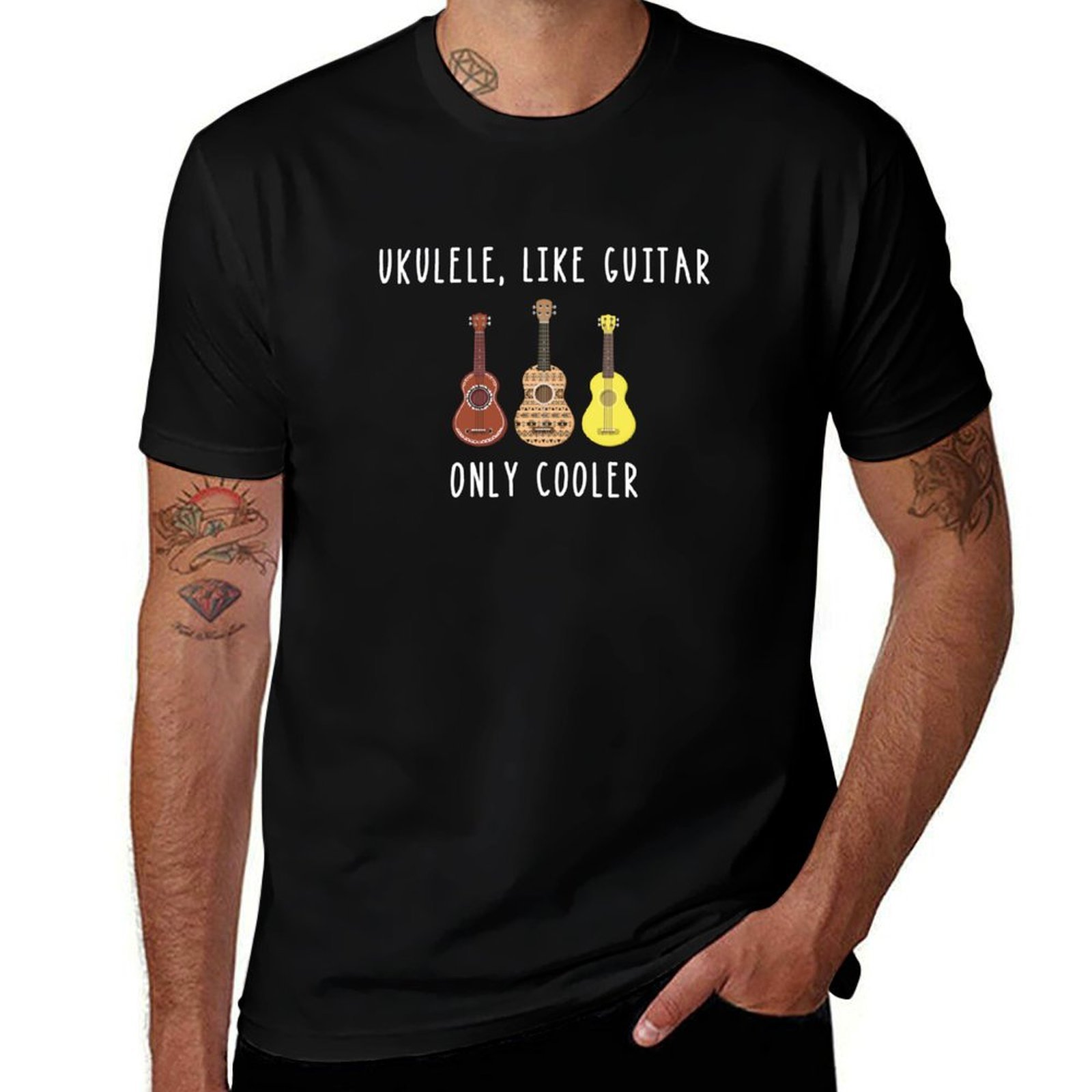ギターのようなウクレレ、さらにクールな楽器Tシャツ、通気性の - Musical Instrument Like Guitar のレビューと価格