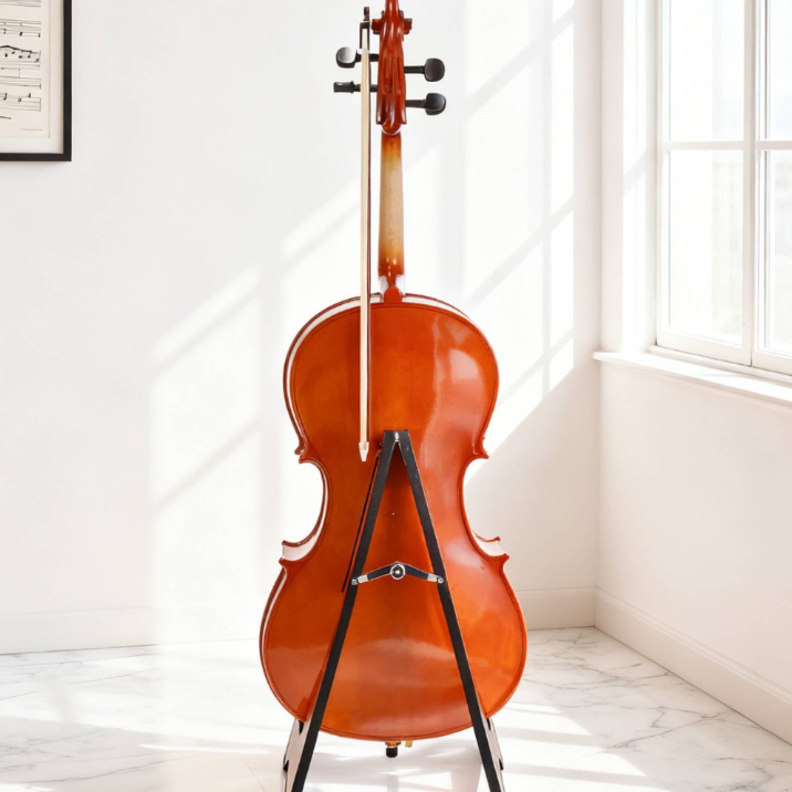 フロアチェロスタンド エレガントなデザインのチェロスタンド  - Musical Instrument Cello のレビューと価格