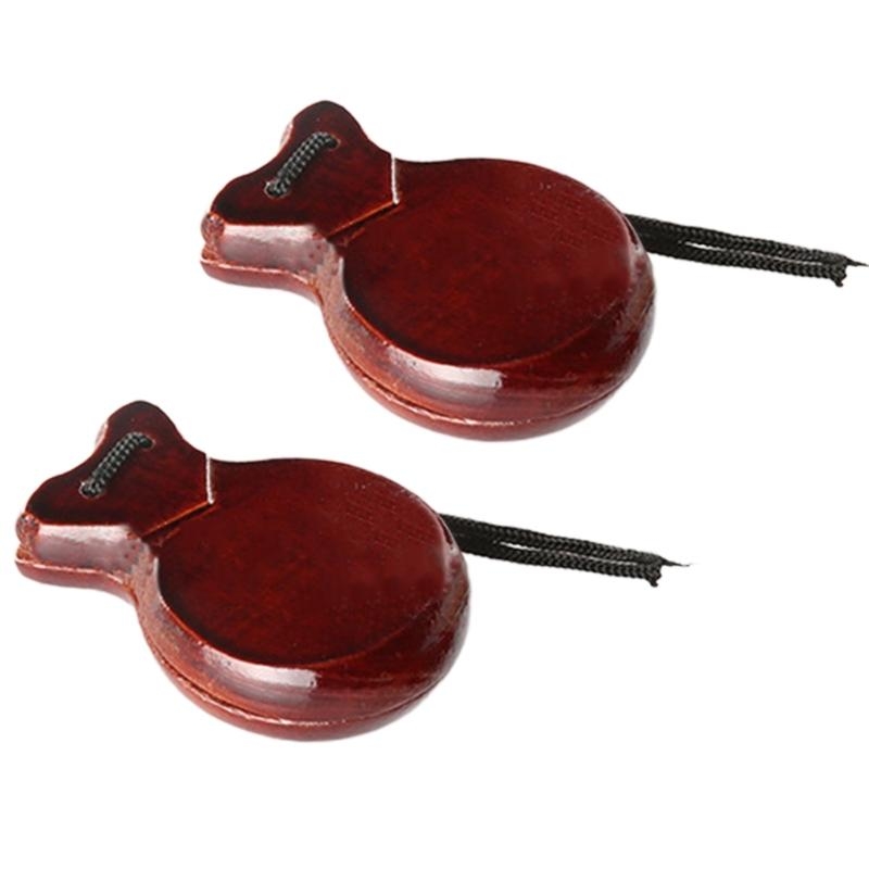 2 個の伝統的なカスタネット木製スペインカスタネットフラメン - Castanet Flamenco のレビューと価格