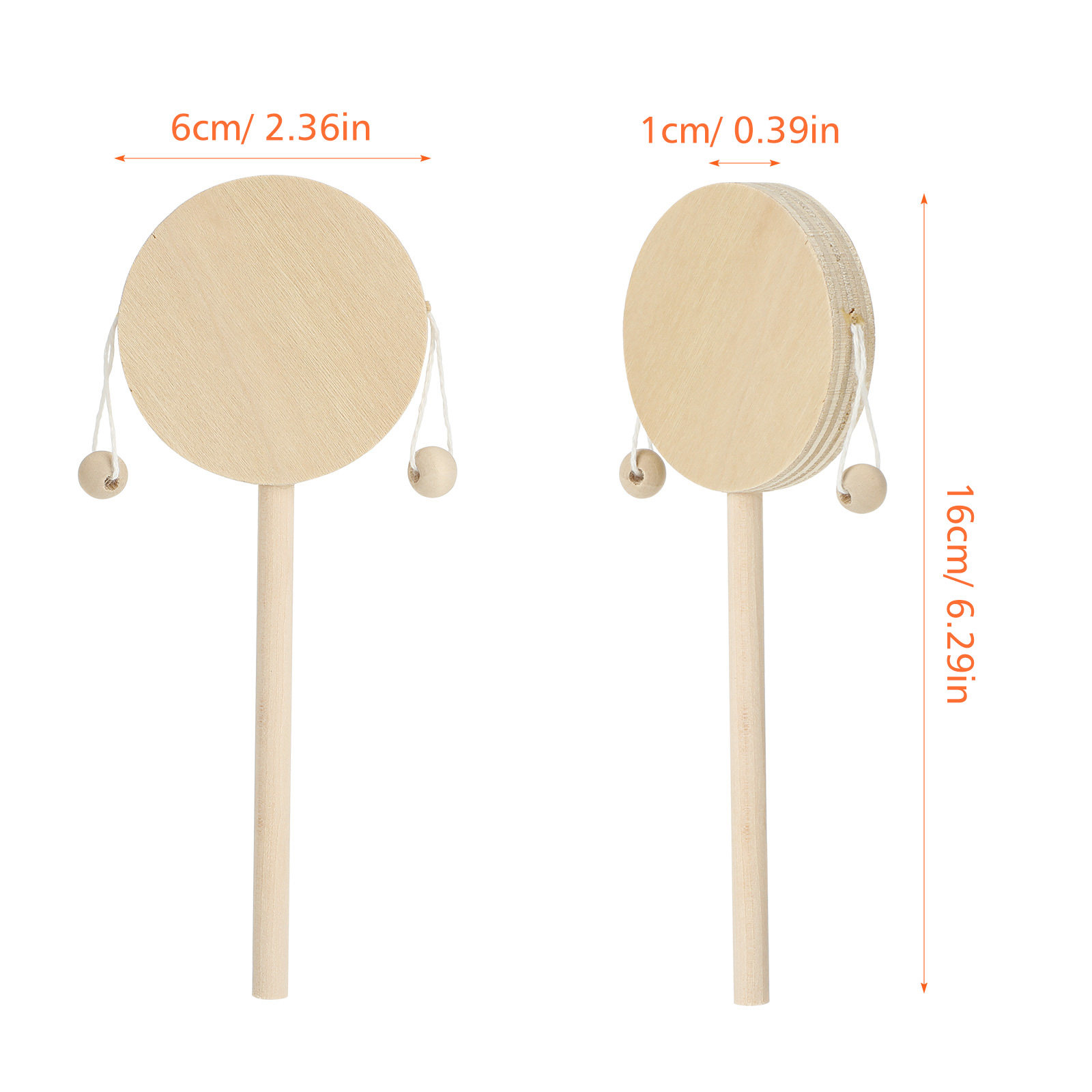 1セット ラトルドラム 木製 DIY 未完成塗装 シェイキン - Musical Instrument Diy のレビューと価格